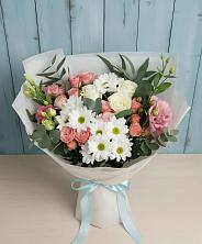 Букет цветов из:  Розы, Лизиантусы и Хризантемы в Богородске