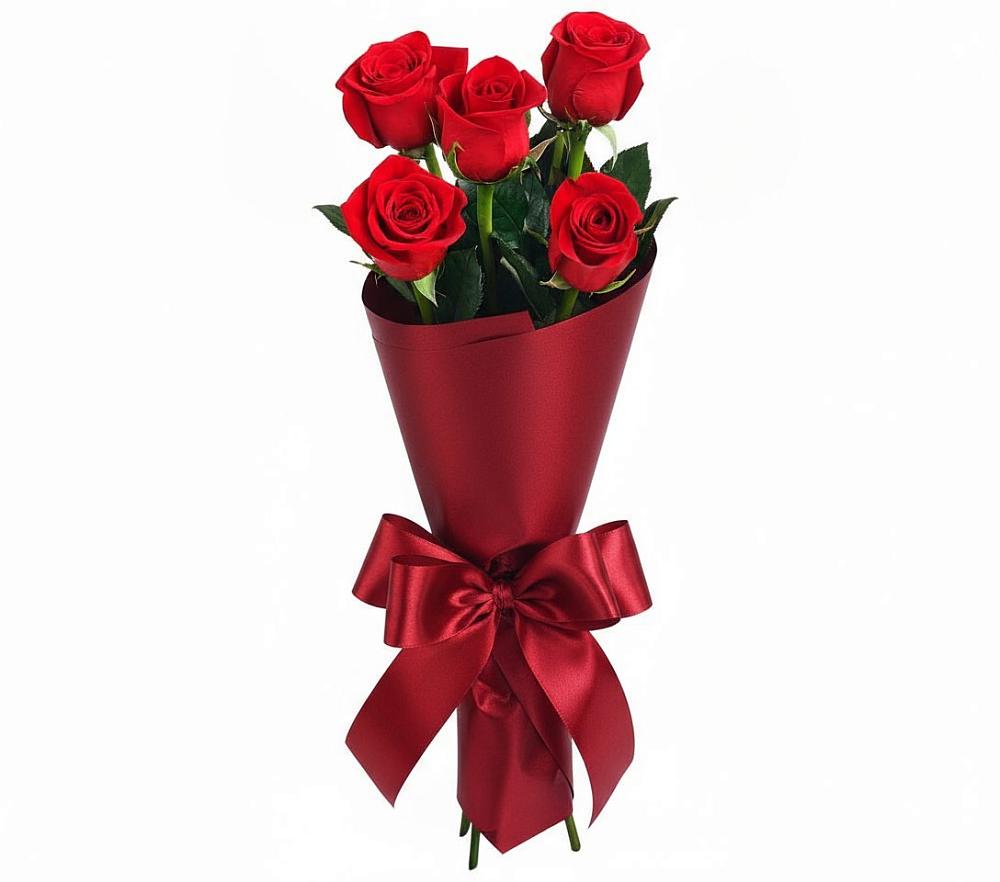 Букет 5 Красных роз Эдлесс Лав в Богородске