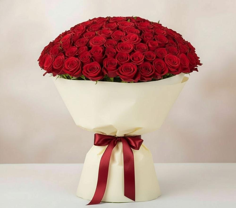 Букет 101 Красная роза Милано в Богородске