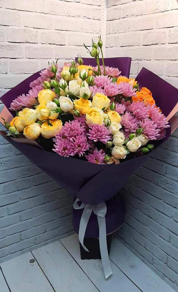 Букет цветов из: Хризантемы и Розы в Богородске