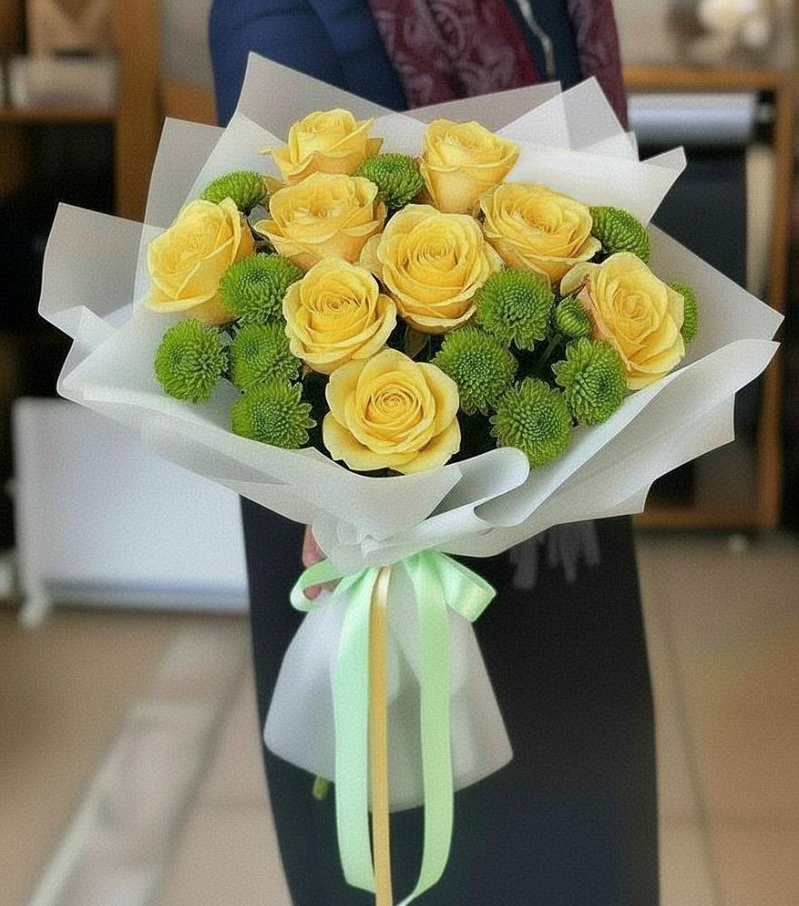 Букет цветов из: Хризантемы и Розы в Богородске