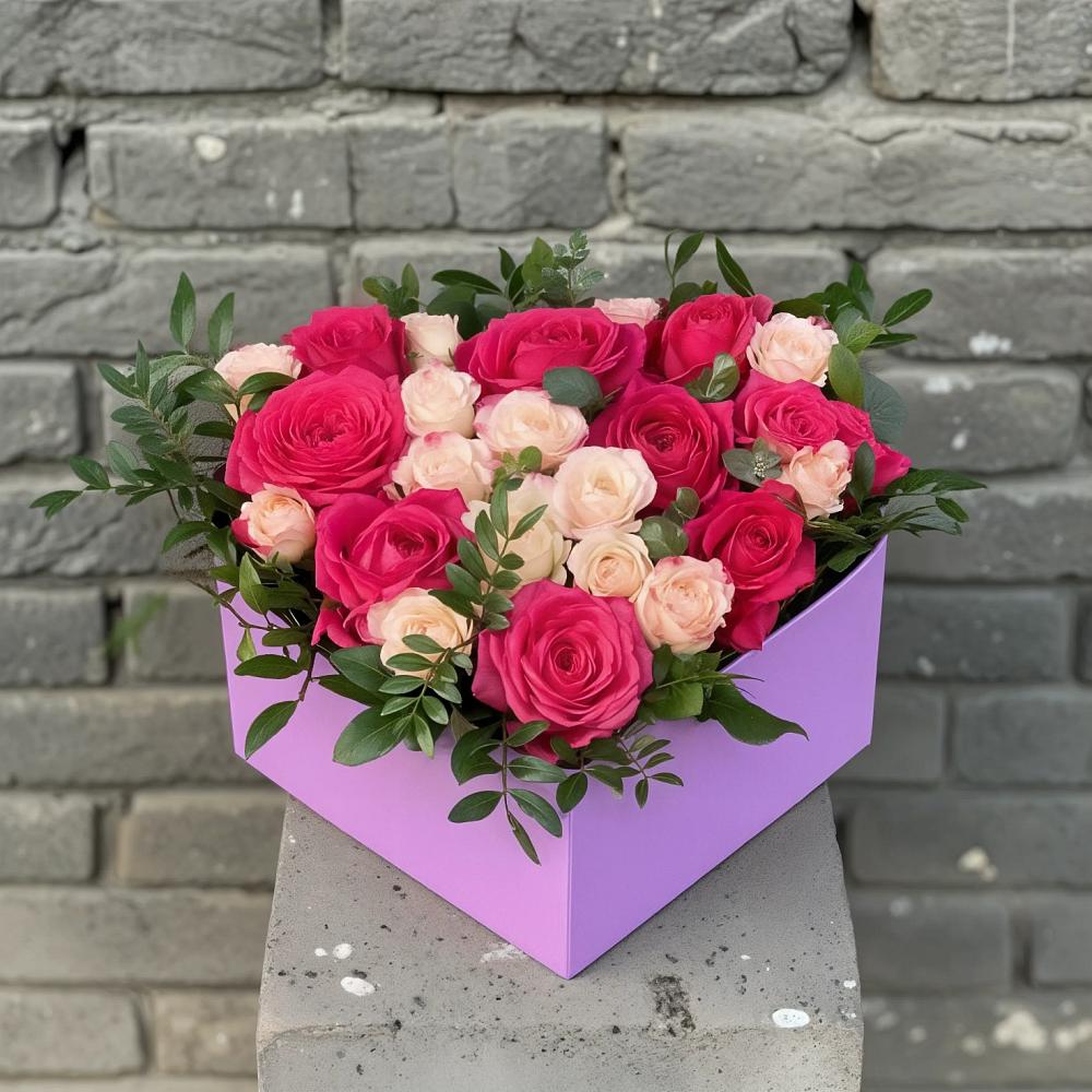Цветочная композиция из Розы в коробке в Богородске