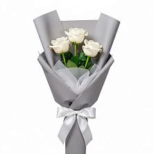 Букет 3 белые розы в Богородске