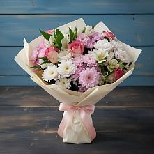 Букет цветов из:  Хризантемы, Альстромерии и Розы в Богородске