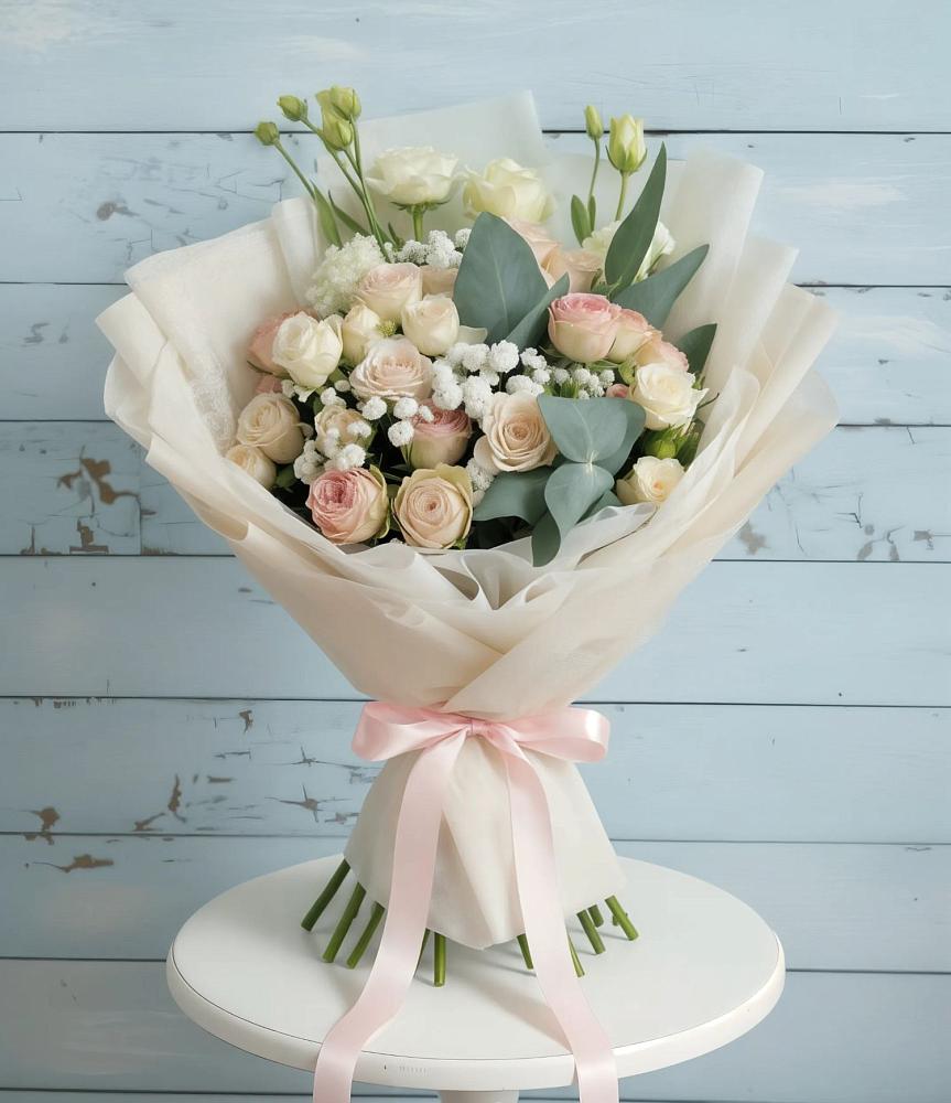 Букет цветов из: Розы и Лизиантусы в Богородске