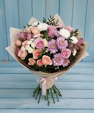 Букет цветов из:  Хризантемы, Розы и Альстромерии #REPLACE_PRED# Богородске