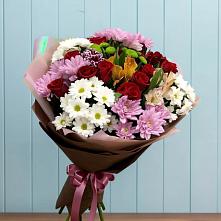 Букет цветов из:  Розы, Хризантемы и Альстромерии #REPLACE_PRED# Богородске