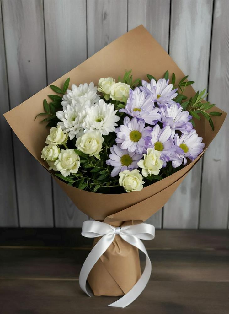 Букет цветов из: Хризантемы и Розы в Богородске